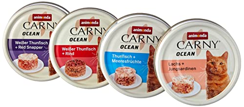  Carny Adult Ocean Meeresvielfalt Nr. 1 12x 80g Katzennassfutter für ausgewachsene zartem Fischfilet ohne Zucker