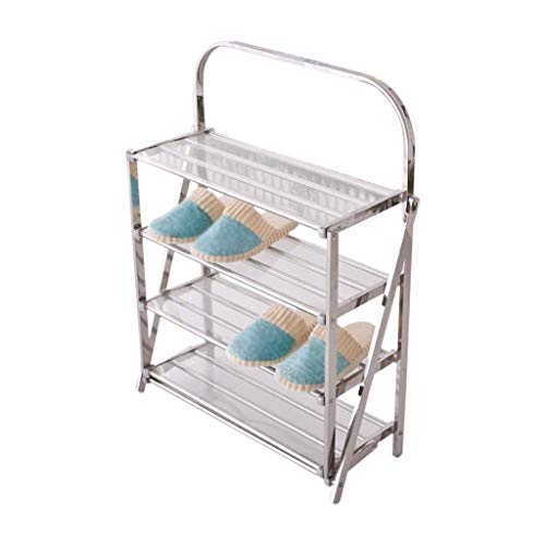 GHCXY Schuhregale Organizer Vertikales Schuhregal Hinter Tür Lagerung Staub Schuhregal Edelstahl Faltschuhkabinett Sammeln Sie Sonnenbrüche Aufbewahrungsständerregal 4 Schichten 4 Schichten