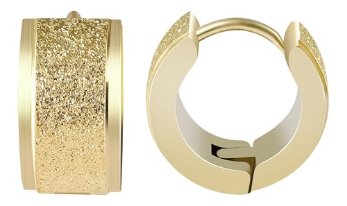 Akzent Wasserfeste Edelstahl Ohrringe Creolen in Gold für Damen 100% Wasserfest Hautverträglich