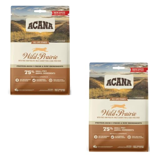 Acana Wild Prairie Doppelpack 2 x 340 g Trockenfuttermittel für Katzen Aller Rassen Lebensphasen Enthält viele tierische Proteine aus Huhn Truthahn und Süßwasserfisch