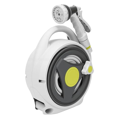 Oreilet Gartenschlauchtrommel 49 2 Fuß an der Wand Montierte Schlauchtrommel-Sprühdüse Tragbarer Gartenschlauchhalter Wasserrohr-Aufbewahrungsorganisator für die Bewässerung