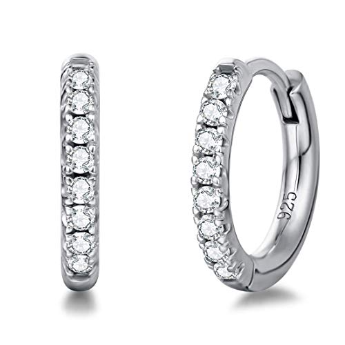 Damen Runde Knorpel Klein aus 925 Sterlingß Plattiert Rundschliff Cubic Zirkonia Schmuck   Durchmesser 12.5 mm