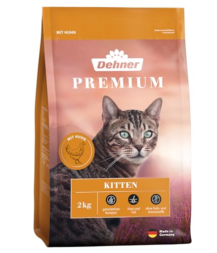 Dehner Premium Katzenfutter Kitten Trockenfutter getreidefrei für junge Katzen Huhn 2 kg