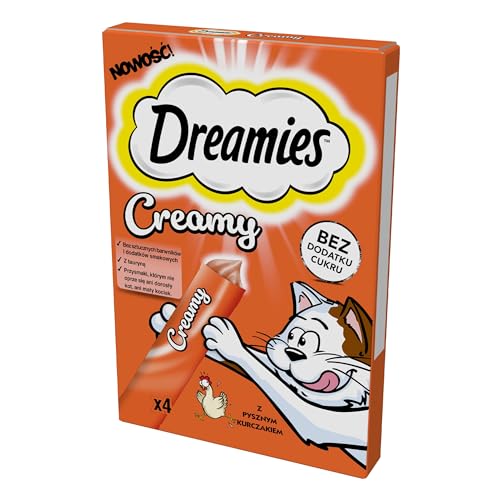 Dreamies Katzenleckerlis Creamy Snacks mit Huhn köstlich cremiger Geschmack 20 Portionsbeutel 5 x 4 x 10g