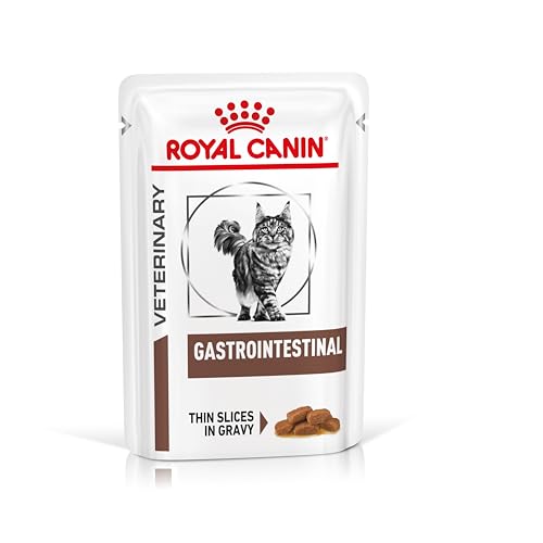  Gastrointestinal 12x 85g Diät Alleinfuttermittel für ausgewachsene Feine Stückchen in Soße Kann die Verdauung unterstützen Im Frischebeutel