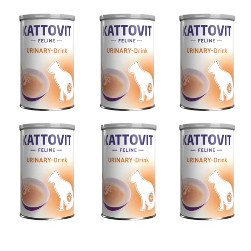 Kattovit Urinary Drink mit Huhn 6er Pack 6 x 135ml Ergänzungsfuttermittel für Katzen mit Struvitsteinrezidiven Kann zur höheren Flüssigkeitsaufnahme beitragen