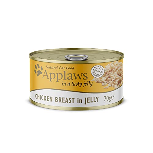 Applaws Natural Chicken Breast in Jelly Wet Cat Food for Adult Cats Packung mit 24 x 70 g Dosen