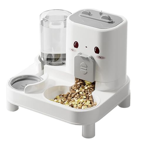 Katzenfutterautomat 2 In 1 Automatischer Futterautomat Für Haustiere - Abnehmbarer Wasserspender Für Kätzchen Welpe Zu Hause Trinken
