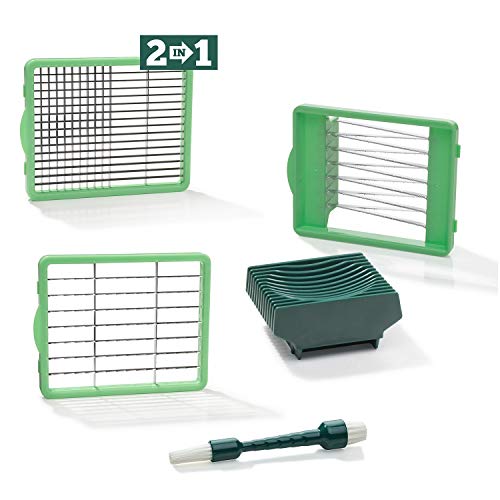 Genius Nicer Dicer Chef Messereinsätze 6x6 6x30 12x48 mm inkl. Tomateneinsatz 6 mm - Messer nur mit dem Nicer Dicer Chef Fassungsvermögen 2100ml kompatibel Reinigungsbürste