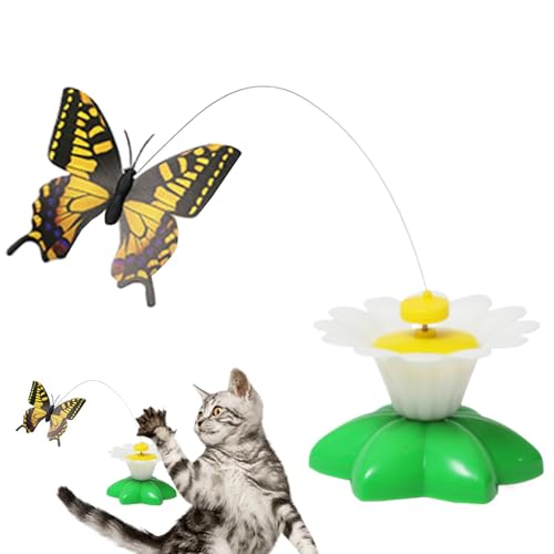 Luckxing CAT Interactive Toys Interactive Toys für Katzen Automatischer Kätzchen -Übungs -Teaser - Interaktives Kätzchenspielzeug mit 360 Rotation Bird -Schmetterlings -Katzenteaser für