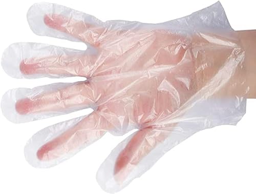 2000 Stück Einweghandschuhe aus transparentem Polyethylen PE-Handschuhe zum Kochen Reinigen Malen Haarfärben