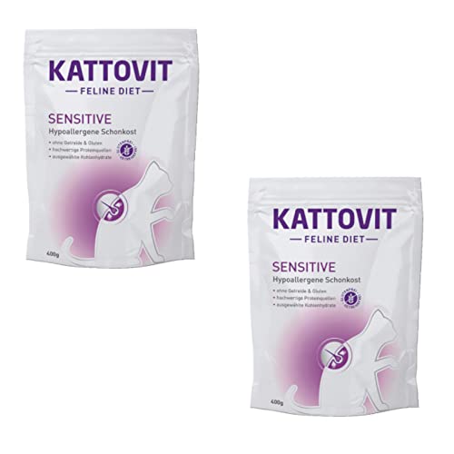 Kattovit - Sensitive - Trockenfutter für Sensible Katzen - Doppelpack - 2 x 400 g