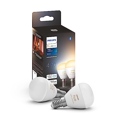 Philips Hue White Ambiance Luster alle Weißschattierungen steuerbar via App kompatibel mit Amazon Alexa Echo Echo Dot Doppelpack