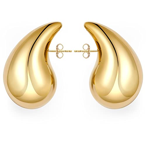 Dupes Hoop Earrings for Women Goldene 585 Vergoldete Vergoldet Chunky Hoop Earrings Dupes Modeschmuck Dupes Earrings