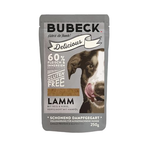 Bubeck Pouch 250g Lamm - Dampfgegartes Nassfutter für Hunde