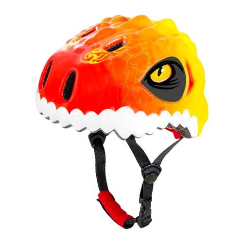 Favoto Kinder Fahrradhelm Leicht Kinderhelm - Cartoon Kinderhelm Verstellbarer Helm für Jungen Mädchen Sicherheitsschutz Outdoor Sportarten S 50-54cm Rot