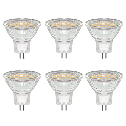 Caldarax 6 Stück GU4 MR11 3W LED Spot Ersetzt 20W 30W Halogenlampen Reflektor Warmweiß 3000K 300LM AC DC 12V-24V Nicht Dimmbar 120 Abstrahlwinkel mit Schutzglas 35mm 35mm