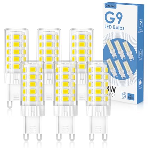 G9 LED Lampe Kaltweiß 6000K Cnkeeo 3W G9 LED Leuchtmittel Ersatz 30-40W Halogenlampen 400LM 360 Abstrahlwinkel Nicht Dimmbar Kein Flimmern Geeignet für Kronleuchter Interieur Dekoration 6er Pack