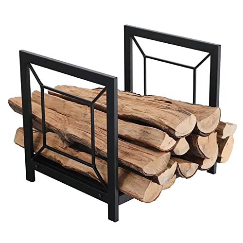 LLA Holzwiegen 40x35x38cm Brennholz-Log-Rack Drinnen Draußen Metall Klein Aufbewahrungsbox Für Brennholz Leicht Holzbehälterhalter Für Terrassenkamin