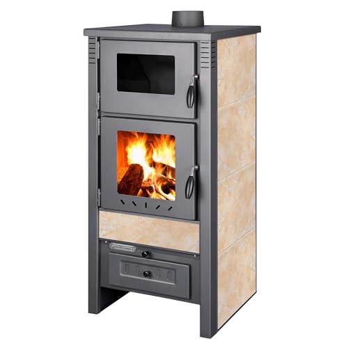ProTermo Taurus Creme Backfach 12kW Heizleistung   Holzofen Schamottstein Energieeffizienzklasse A 52x 50x 107cm 2 Sichtfenster