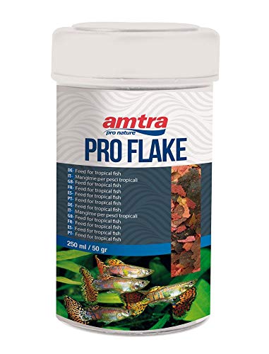 Amtra Pro Flake Komplettes Flockenfutter Flocken Futter Tropenfische Fischfutter Süßwasseraquarien Meerwasseraquarien 250 ml 50g