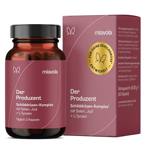 miavola der Produzent Schilddrüsen Komplex L Tyrosin Selen Jod Magnesium Zink Kupfer und Cordyceps   60 hochdosiert vegan