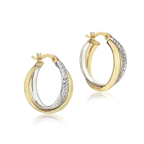 CARISSIMA Damen-Creolen Diamond Cut Thick 375 Bicolor - 2.51.1780