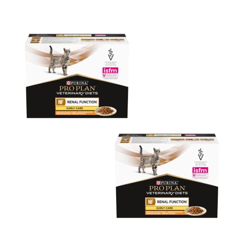 PURINA PRO PLAN Veterinary Diets NF Renal Function Early Care Huhn Doppelpack 2 x 10 x 85g Diätalleinfuttermittel für Katzen im Frischebeutel Zur Unterstützung der Nieren