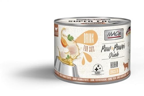 Mac s Cat Paw Power Drink Mix 6 x 200g 3X Huhn 3X Rind Flüssiger Katzensnack mit Taurin Getreidefreies Monoprotein Mit Karotten Süßkartoffeln Vitaminen Topping Trinkzusatz