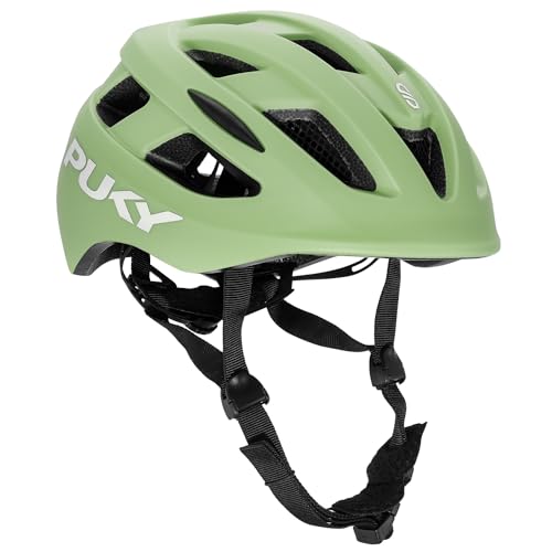 PUKY Helmet S GrÃ¼n Kinder Fahrradhelm 48-55 cm Leichtgewicht 220g Maximaler Schutz BelÃ¼ftung 360 Sichtbarkeit durch Licht-Modul Ideal fÃ¼r Sicherheit und Komfort auf dem Fahrrad