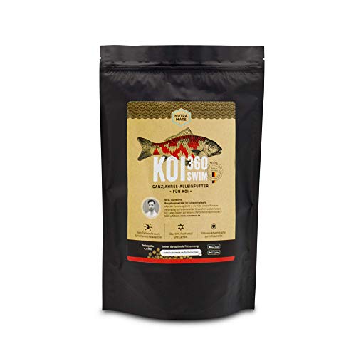 Nutramare Koi360 Swim 1 2kg Herbst-Koifutter Ideales Wachstum durch 40% Protein Spirulina für Intensive Farben