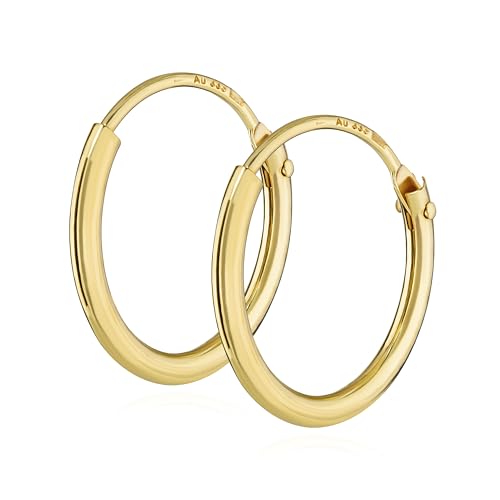 NKlaus PAAR HERREN Creolen ECHT GOLD 333er Ohrring Ohrschmuck Ohrhänger 13 mm 3752