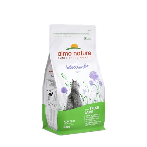 almo nature Darmunterstützung Trockenfutter Katze Adulto Con Frisches Lamm Packung mit 400 g