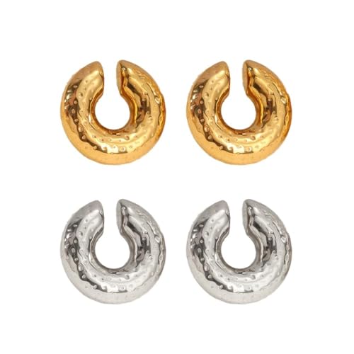 TOFBS Creolen Damen Regenbogen Mit Bunten Steinen Zirkonia Huggies Ohrringe Hypoallergen Vergoldet Modeschmuck Für Mädchen Multi