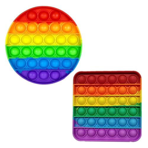 2 Stück Pop Spielzeug Pop Spielzeug Kinder Popped PloppSpielzeug für Kinder Und Erwachsene Quadratisch Rund
