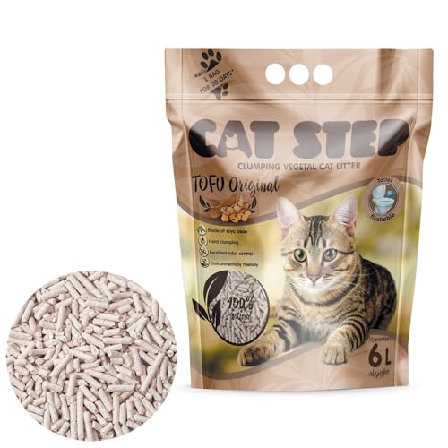 Cat Step Tofu Original Katzenstreu - Umweltfreundlich Nicht Klumpend Biologisch Abbaubar Geruchskontrolle Chemiefrei 5.4 Kilogramm