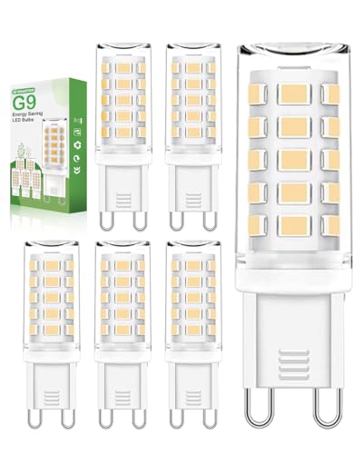 E-SMARTER G9 LED Leuchtmittel Kühles Weißes 6000K 5W 560LM LEDs Nicht Dimmbar LED Kaltweiss Energiesparende LED Lampen LED Birnen 360 Abstrahlwinkel Glühbirne G9 für Kronleuchter 6er Stück