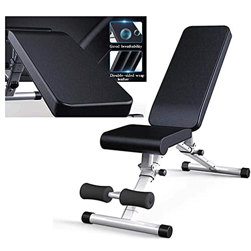 XDLEDMKIZ Hantelbank Fitnessgerät Übungsbank für Sit-ups verstellbare Hantelbank Hantelbank für Körpertraining Rückenlehne Sitz multifunktionale verstellbare Hantelbank