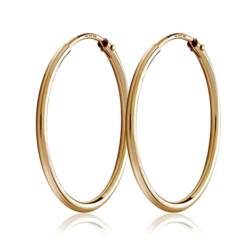 NKlaus Paar 25mm Creolen 333 Gelbgold 8 Karat gold Ohrringe 1 5mm starke Goldohrrige 3084