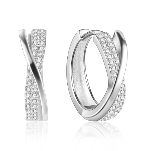 ASH S CHOICE ASH S CHOICE Zirkonia Kleine Knorpel Huggie Leicht Breit Klobige Twist Kleine