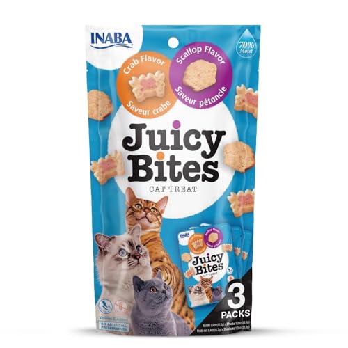 INABA Juicy Bites 98% Hühnerfleich 29% Protein Kalorienarm Katzen Leckerlies No Grain No Sugar Keine Nebenerzeugnisse Köstliche und Weiche Katzenleckerlis in Kleinen Häppchen 33.9 g 1er Pack