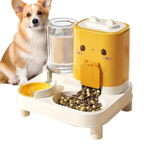 Syengery Automatischer Katzenfutterautomat 2-in-1 Futterautomat Für Haustiere Intelligenter Trinkbrunnen Für Haustiere Innen Außen Unterwegs Urlaub Katze Welpe