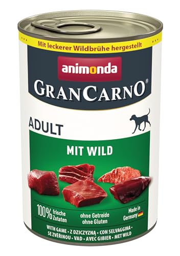animonda Grancarno Hundefutter Nass Nassfutter fÃ¼r Hunde Adult mit Wild 6 x 400 g