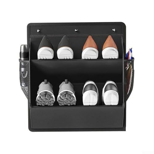 Gdfnmogo Schuhregal für Wohnmobile Wandmontage Schuh-Organizer mit großen tiefen Taschen platzsparender Aufbewahrungsschrank für enge Räume Oxford C Schwarz