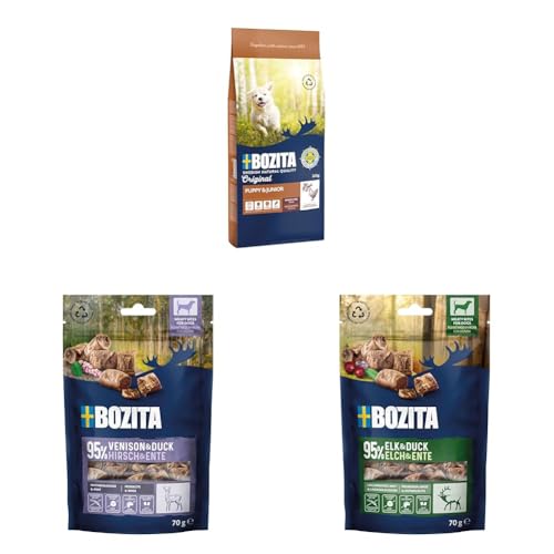  Futter  Snackpaket 12kg weizenfreies Welpenfutter Huhn 2 Sorten getreidefreie Hundesnacks Hirsch Elch Ente vollwertige Ernährung schmackhafte Belohnung