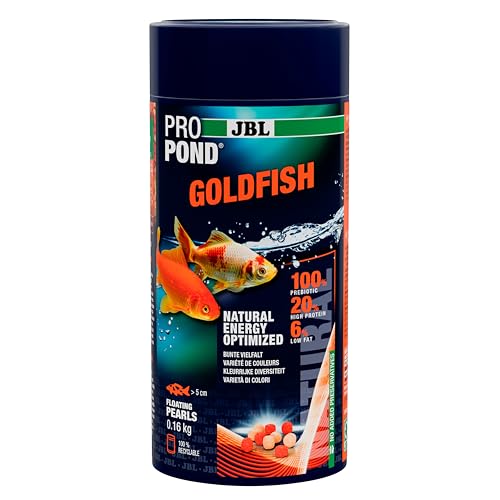 JBL PROPOND Goldfish 0 16kg 1 L Ganzjahresfutter Perlen für Goldfische Schleierschwänze Fördert Gesundheit kräftige Farben Artgerechte Ernährung Schwimmend ab 10 C
