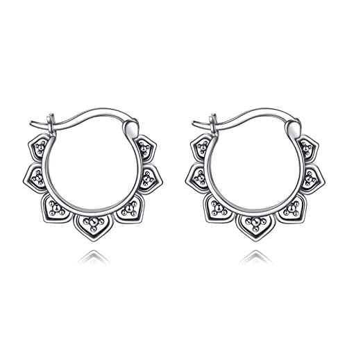 VONALA Lotus silber 925 Petal Floral Flower Boho Schmuck Geschenke für Frauen Mädchen