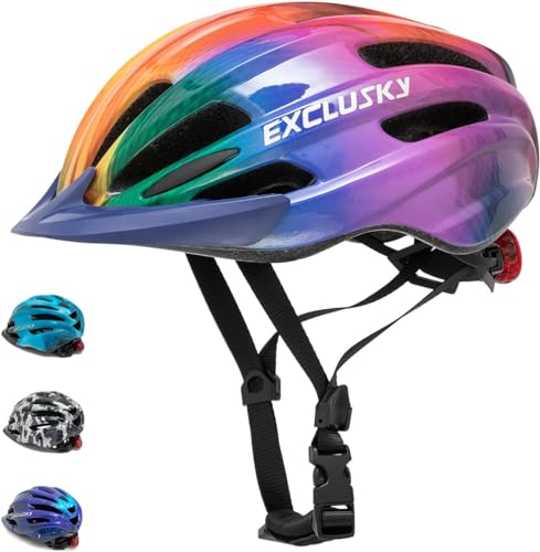 Exclusky Unisex Jugend 222-colourful Fahrradhelm 3-COLORFUL Einheitsgröße EU