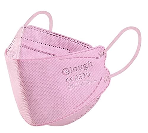 elough FFP2 Maske Mundschutz 10er Pack 4D-Fish-Mask für Erwachsene Atemschutzmaske Pink