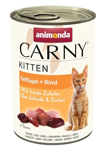 animonda Carny Kitten Katzenfutter Nassfutter Katzen bis 1 Jahr 6 x 400 g Geflügel-Cocktail 400g 6er Pack